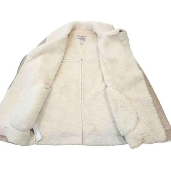 NEW Forever 21 Faux Suede and Fur Lined Aviator Flight Jacket in Camel Size XS - Picture 12 of 14